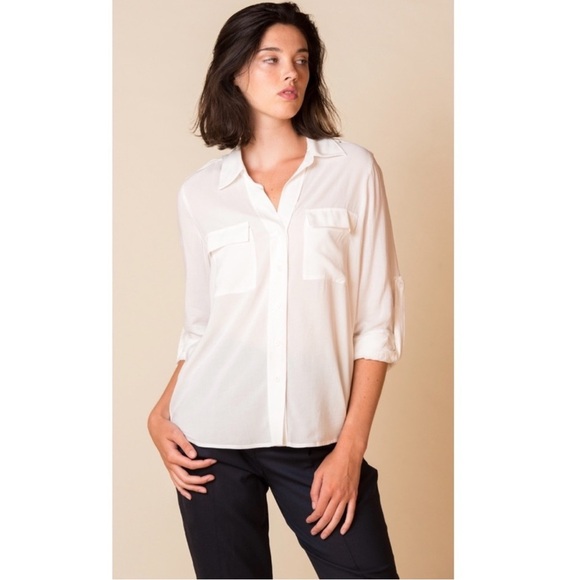 L’Agence Lunetta Blouse in Ivory. - Picture 1 of 7